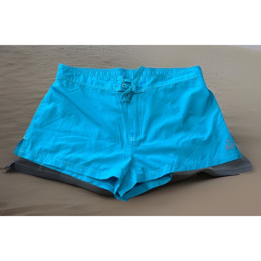 Gerry Womens L Blue Board Shorts Beach Lake Stretchy Summer Wicking Vacation